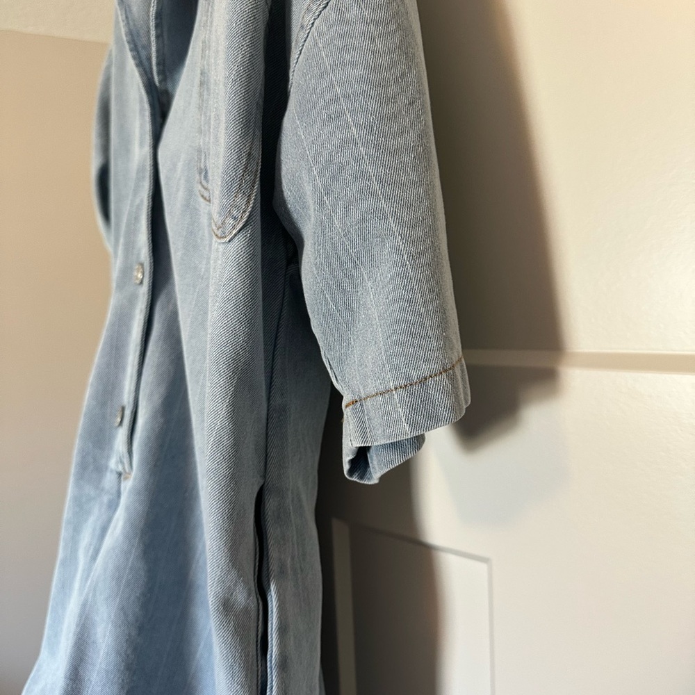 Casual Light Blue Denim Jumpsuit - Picture 4 of 6